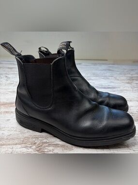 Blundstone Black Leather Chelsea Boots GUC AU 9 US 10 Chisel Toe